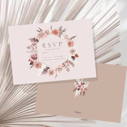 Rustieke Pampas Grass Krans Wedding RSVP