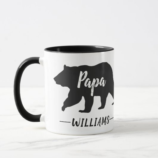 Rustieke Papa Beer Monogram Naam Mok (Links)