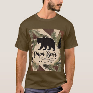 Rustieke Papa Beer Silhouette Buiten  stijl T-shirt