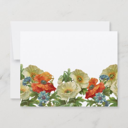 Rustieke papavers en korenbloemen bewerkbaar notitiekaartje (Achterkant)