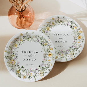 Rustieke Papier Bloemen Bord