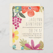 Rustieke Paradijs Waterverf Wijngaard Bruiloft Kaart (Voorkant / Achterkant)