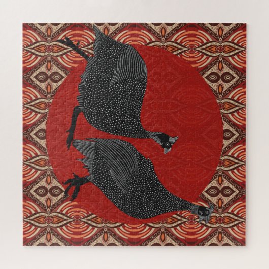 Rustieke parelhoenvogels lopen legpuzzel (Horizontaal)