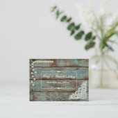Rustieke Parels & Lace Wedding RSVP Kaart (Staand voorkant)