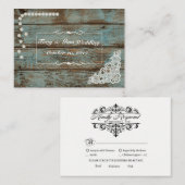Rustieke Parels & Lace Wedding RSVP Kaart (Voorkant / Achterkant)