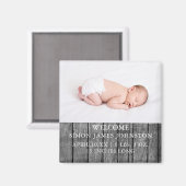 Rustieke pasgeboren aankondiging magneet (Voorkant / Achterkant)
