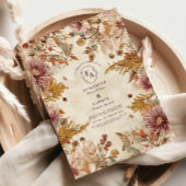 Rustieke pastel botanische bruiloft kaart