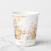 Rustieke Pastel Geel Herfst Herfst Landschap Bruil Papieren Bekers (Voorkant)