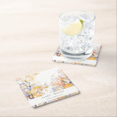 Rustieke Pastel Geel Herfst Herfst Landschap Bruil Vierkante Kartonnen Onderzetter (Insitu)