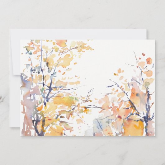 Rustieke Pastel herfst Herfst Landschap Trouwdetai Bedankkaart (Achterkant)