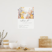 Rustieke Pastel Herfst Landschap Bruiloft Welkom Poster (Keuken)