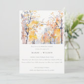 Rustieke Pastel Herfst Landschap Repetitie Diner Kaart (Staand voorkant)