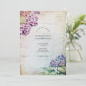  rustieke pastel hortensia bloem kaart (Staand voorkant)