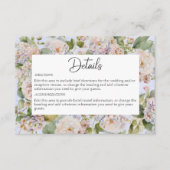 Rustieke Pastel Hydrangea Floral Monogram Periwink Informatiekaartje (Voorkant)
