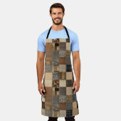 Rustieke Patchwork All-Over Print Schort (Gedragen)