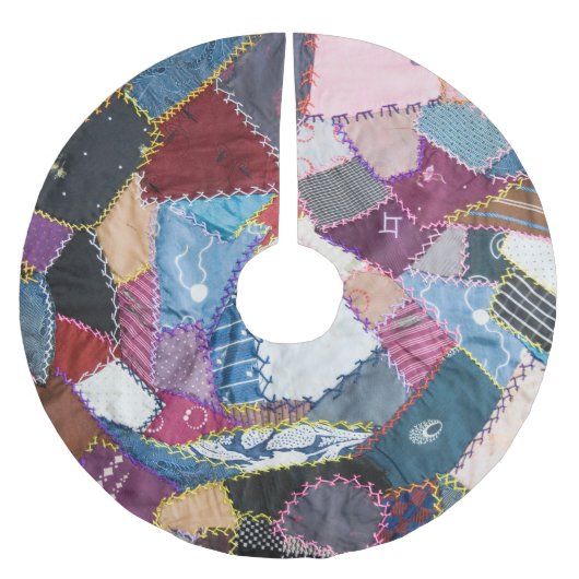 Rustieke Patchwork Quilted Pattern Christmas Kerstboom Rok (Voorkant)