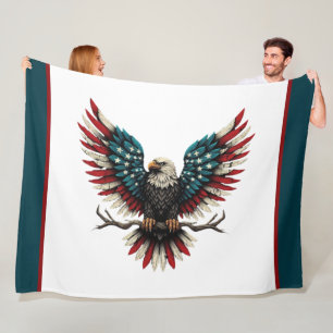 Rustieke patriottische Amerikaanse / USA zeearend Fleece Deken