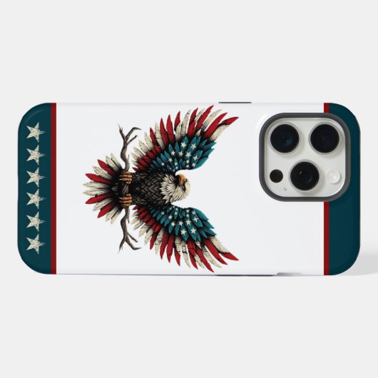 Rustieke patriottische Amerikaanse / USA zeearend iPhone Hoesje (Achterkant horizontaal)