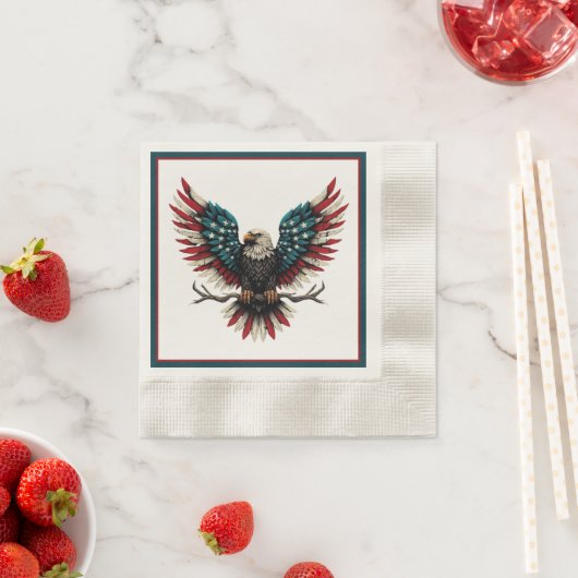 Rustieke patriottische Amerikaanse / USA zeearend Servet (Insitu)