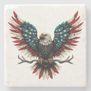 Rustieke patriottische Amerikaanse / USA zeearend Stenen Onderzetter