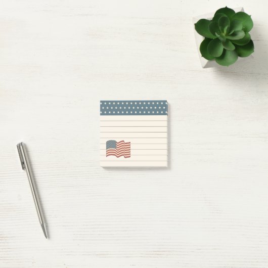 Rustieke Patriottische Verenigde Staten Flag Post  Post-it® Notes (Kantoor)