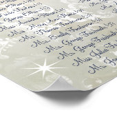 Rustieke Pauw Blauw Rustieke Luxe Zitplaatskaart Poster (Hoek)