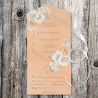Rustieke Peach Blush & White Floral diner