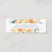 Rustieke Peach Peony Bruiloft Website RSVP Kaarten Mini Visitekaartje (Voorkant)