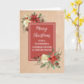 Rustieke peetdochter en haar man wet kerst kaart (Gele Bloem)