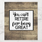 rustieke pensionering wijn etiket (Enkel label)