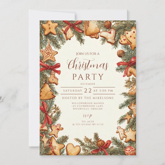 Rustieke peperkoek Kerstmis Kaart (Voorkant)