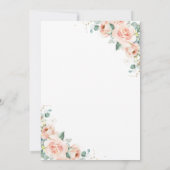 Rustieke Perzik Blush Bloemen Greenery Krans Trouw Kaart (Achterkant)