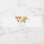 Rustieke perzik bruidsshower waterfles etiket (Enkel label)