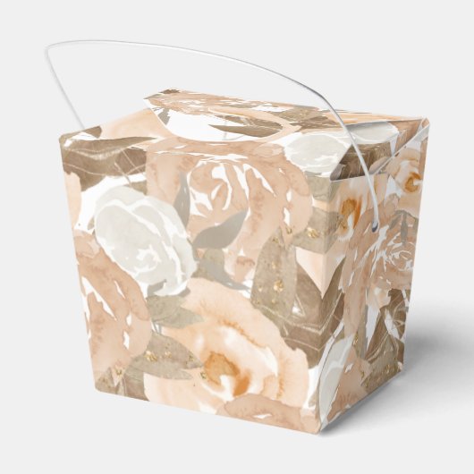 Rustieke perzik Waterverf bloemenbruiloft Bedankdoosjes (Achterkant)