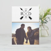 Rustieke pijl | De datum opslaan | Foto Bruiloft Save The Date (Staand voorkant)