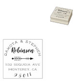 Rustieke pijlen & kalligrafie getrouwd paar adres 	rubberstempel (Gestempeld)
