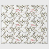 Rustieke Pine Branches Vakantie Vrolijk Kerstfeest Cadeaupapier (Vlak)