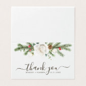 Rustieke Pine Greenery Boho Wedding Gevouwen Dank  Kaart (Buitenkant ongevouwen)