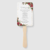 Rustieke Pine Poinsettia Bloemen Wedding Programma Handwaaier (Achterkant)