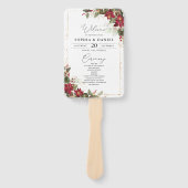 Rustieke Pine Poinsettia Bloemen Wedding Programma Handwaaier (Voorkant)