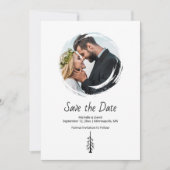 Rustieke Pine Tree Boho Casual bruiloft Save The Date (Voorkant)