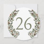 Rustieke Pine Tree Cone Winter Forest Tafelnummer (Achterkant)