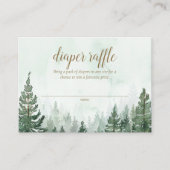 Rustieke Pine Tree Forest Baby Luier Raffle Informatiekaartje (Voorkant)