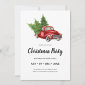 Rustieke  Pine Tree Red Truck Kerstfeest Kaart (Voorkant)