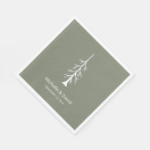 Rustieke Pine Tree Sage Green Casual bruiloft Servet (Hoek)