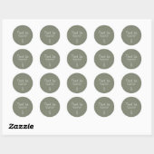 Rustieke Pine Tree Sage Green Wedding Dank u Ronde Sticker (Vel)