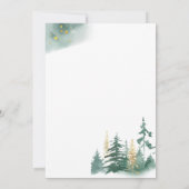 Rustieke Pine Tree Winter Bruiloft Save the Date Kaart (Achterkant)