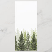 Rustieke Pine Trees Eenvoudig Country Wedding Menu (Achterkant)