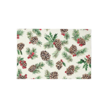 Rustieke Pinecone & Holly Christmas Doormat