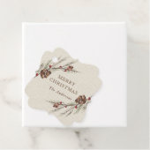 Rustieke Pinecone Kerstvakantie Bedankjes Labels (In situ)